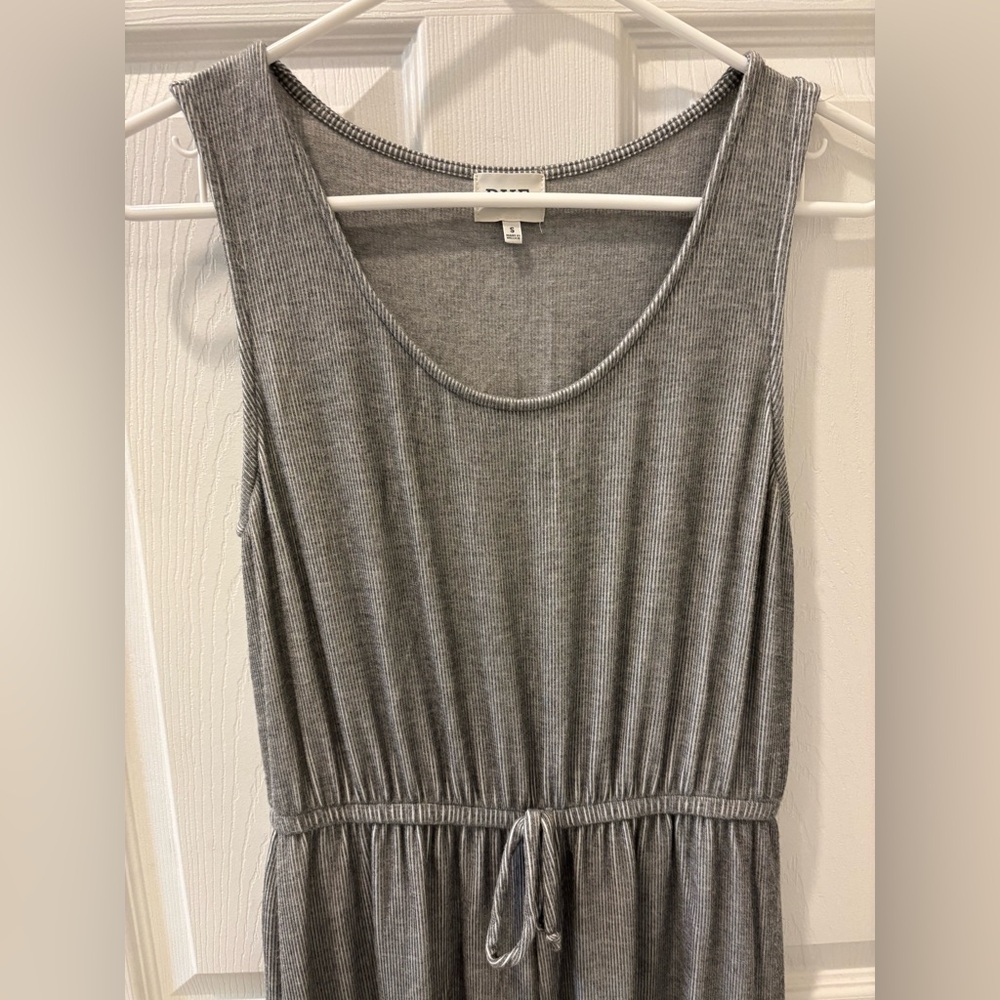 BKE Gray Striped Jumpsuit Romper